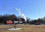 Reading caboose trailing on the steam freight photo charter-location is the edge of the lot right off of Bailey St